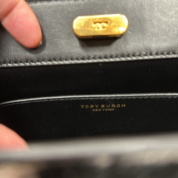 TORY BURCH LEE RADZIWILL SMALL LEATHER AND LEOPARD PRINT SHEARLING BAG - Picture 15 of 16